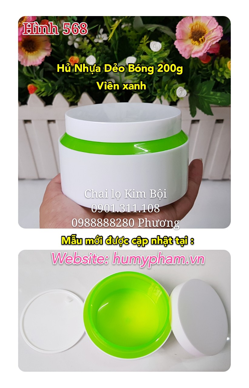 hủ đựng kem body viền xanh